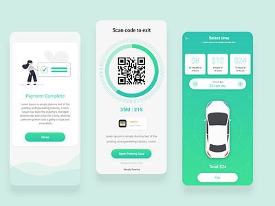 Product design UX - UI Work for Car Parking App