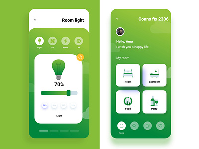 Ui Design For Smart Room Control app adobe xd app design automation future green green ui hotels light remote rooms smarthome smartroom ui ui design uiux user experience user interface