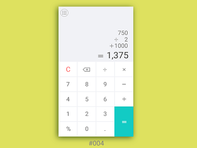 UI for Calculator 004 app dailyui design designer flat illustrator interface login mobile ui ux