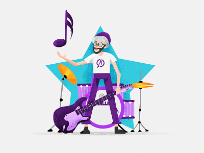 A Drummer 36daysoftype art digitial drawing drummer illustraion illustrations lettera letters music noise photoshop