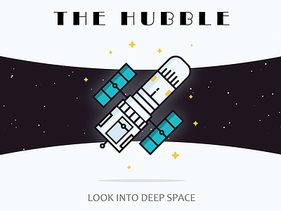 HUBBLE TELESCOPE flat galaxy hubble illustration nasa satellite space space exploration telescope universe vector
