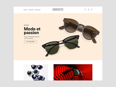 Homepage design for e-commerce website art direction design ecommerce homepage interface sunglasses ui ux visual web web design webpage website
