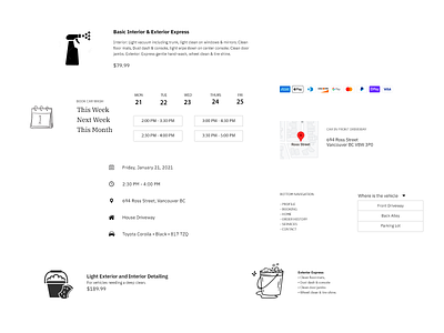 Mobile Car Wash Elements branding design digital digital design interface interface design ui ux web design wireframe