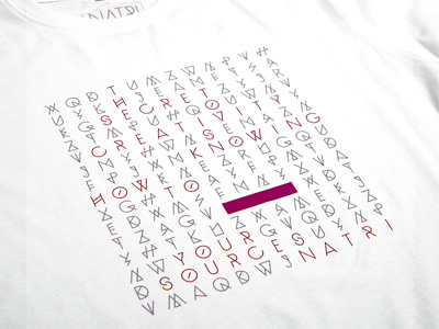 NATRI - word search - white t-shirt