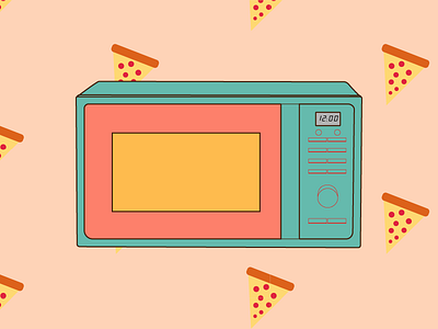 insomnia. illustration insomnia microwave pattern pizza style