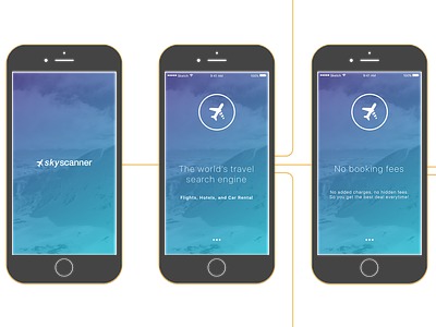 Application Flow application flow gradients icons ios magic mirror mock up onboarding skyscanner redesign ui ux