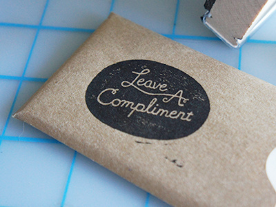 Leave A Compliment compliment craft handdrawn logo script stamp