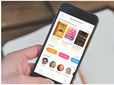 Bhuku - An inventory for books app author book books genres light interface minimal rating recommendations slider ui ux