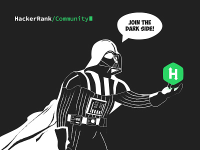 Darth Vader for HackerRank | Illustration dark mode darth vader hackerrank illustration sith lord star wars tshirt vector