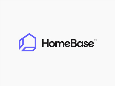 HomeBase™ b base brand branding design h home house logo minimal purple real estate simple tm utah