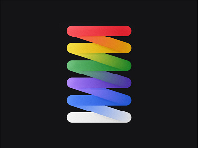 ZIG-ZAG 3d blob color design flag grain poster rainbow