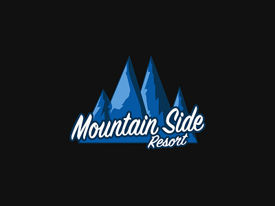 Mountain Side Resort black blue calligraphy gray logo mountain resort side