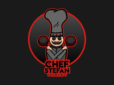 Gaming Logo chef design gaming logo mascot red youtube