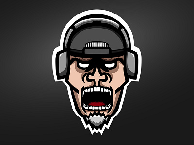 BubbaChubbs Mascot Logo gaming goatee headphones logo mad man mascot