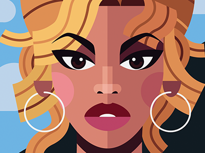 VIBE Beyonce editorial illustration portrait spot illustration vector