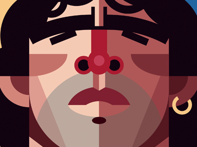 Maradona caricature digital football illustration portrait soccer