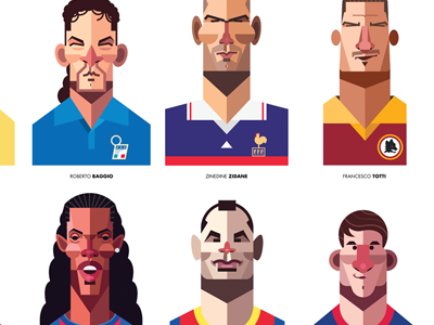 Playmakers caricature digital football illustration portrait soccer