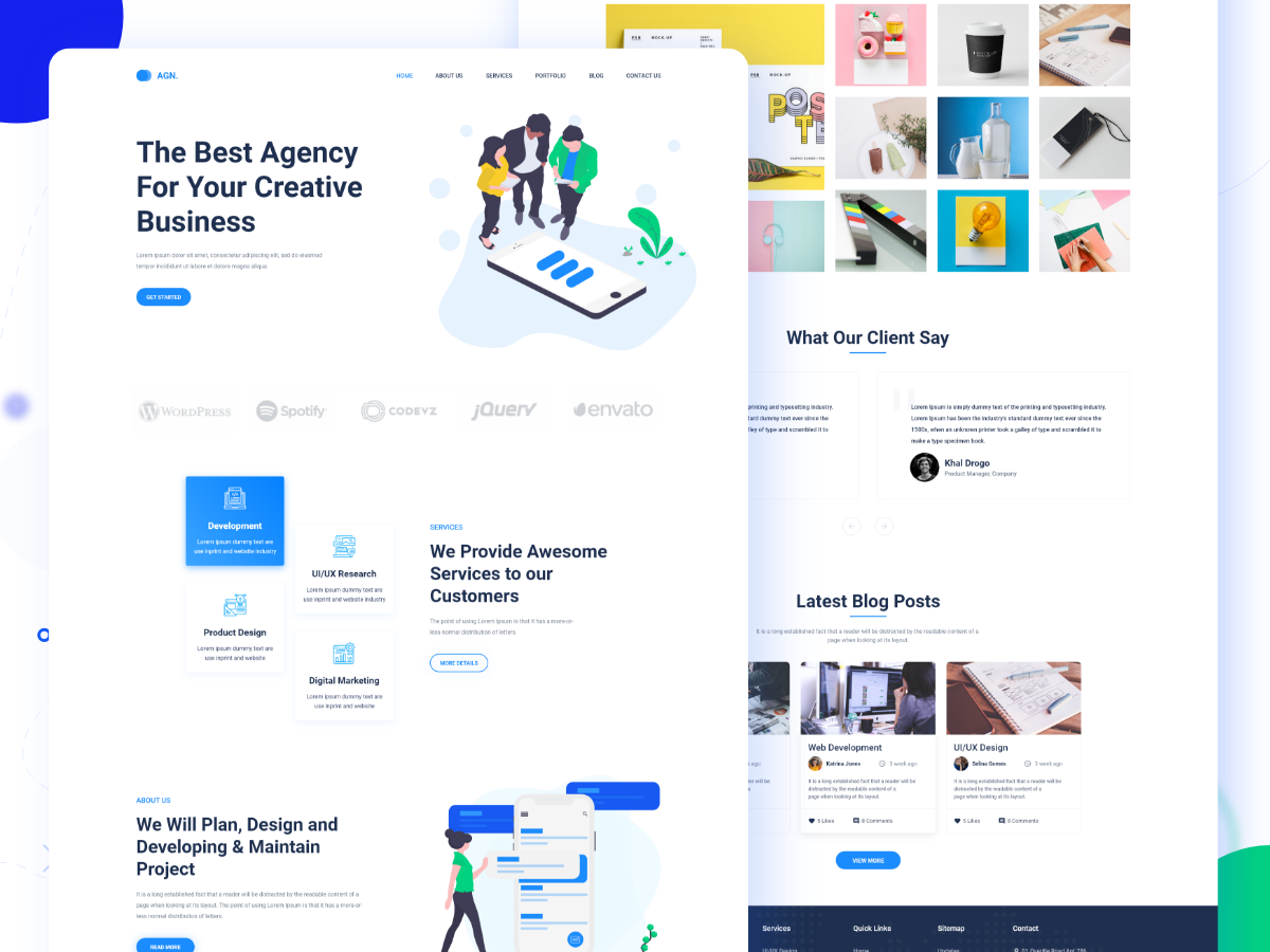 Agency Landing Page Freebie by Abdullah Al Ahad on Dribbble