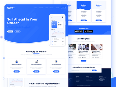 Pocket App Landing Page Freebie