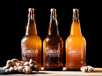 Growler design for Ginger's Revenge Brewing 1930s asheville beer beer branding brewery brewing deco design ginger ginger beer gluten free growler logo logo design north carolina vintage