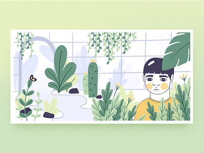 Botanical Boy colors debut editorial illustration plants ui