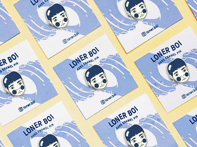 Loner Boi Enamel Pins branding design enamel face hands icon packaging patches photography pins portrait product