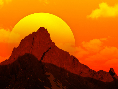 Mount Kenya 2 africa clouds kenya monochrome mountain mountain poster gradients red sky sun sunset