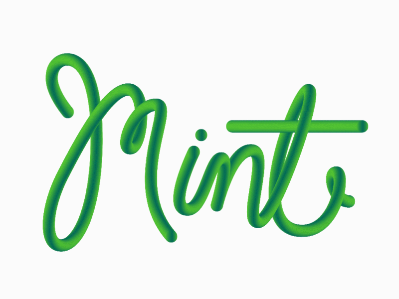 Mint 3d typography custom type lettering typography