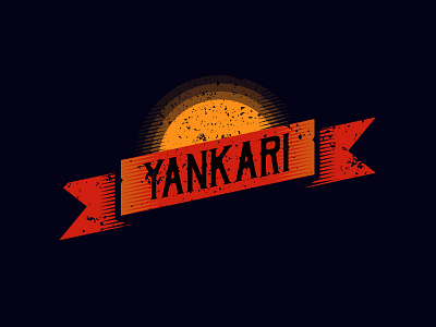 Yankari brand cactus cowboy illustration logo ribbon vector western