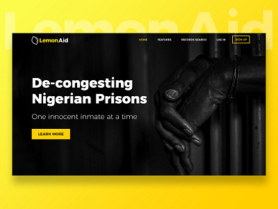 Project Lemonaid clean design hero homepage interface landing page minimal ui ux web website