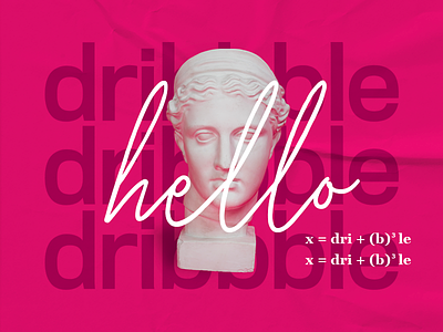 Hello Dribbble design first shot hello hello dribble illustrator illustrator art mathematics new pink art type