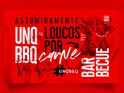 UNQ BBQ - Unique Barbecue animals barbecue bbq brand brazil carne churrasco festival meat red strong unique unqbbq visual identity