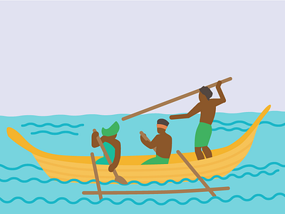 Polynesian Fisherman animation app avatar brand branding design fisherman flat icon illustration polynesian screen space ui ux vector web website