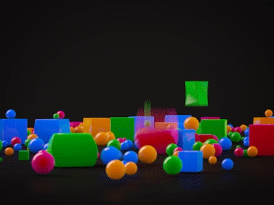 Jump Cube animation balls c4d cubes render
