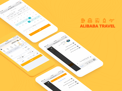 Alibaba.ir - PWA Redesign (Mobile Web) accomodation agency bus flight hotel mobile web orange pwa train transfer travel travel agency travel app