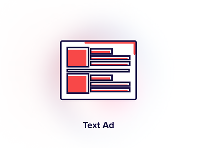 Ad Type - Text ad ad ad text ads advertisment icon illustration minimal red text ad