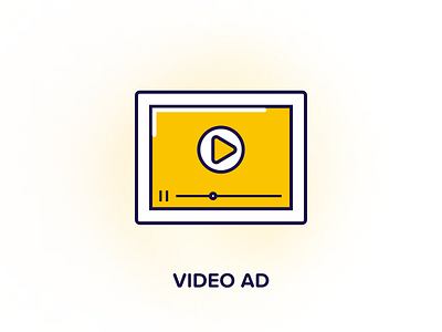 Ad Type - Video ad ad ad type ads ads video advertisment icon illustration video ad video ads yellow