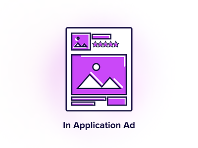 Ad Type - In application ad ad ads advertisment clickyab dashboard icon flat icon illustration minimal purple