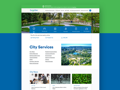City Website city hall landing page redesign uidesign website