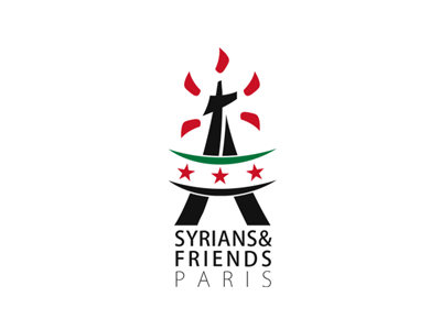 Syrians & Friends Paris association charity eiffel flag logo logomark paris revolution syria syrian syrians tower