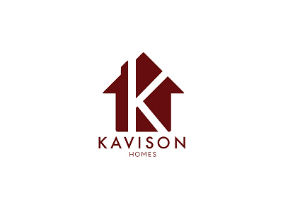 Kavison Homes Logo branding builder construction home icon identity logo logos maroon symbol