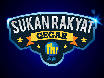 Sukan Rakyat Gegar blue design lens flare logo logo design masthead masthead design sport sports sports day sukan yellow