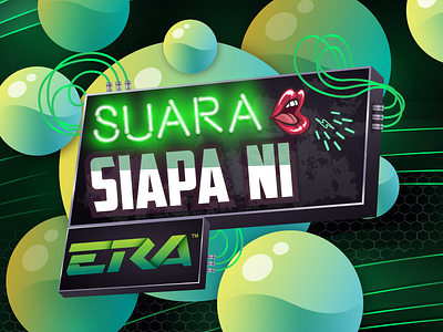 Suara Siapa Ni Era badge logo masthead music music logo neon