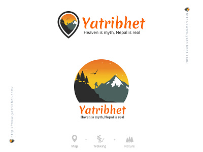 Yatribhet branding dailui daily 100 challenge design explorenepal illustration logo map mountain mteverest sagarmatha treking visitnepap