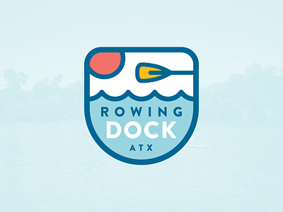 Rowing Dock badge branding canoe dock identity kayak lake logo paddle water