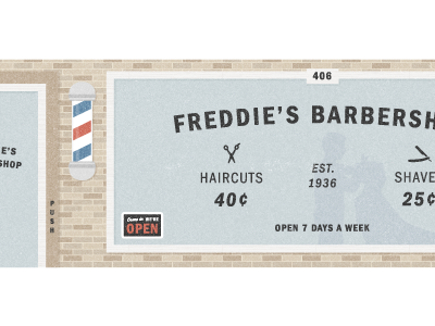 Freddie's Barbershop - Franklin Hero barbershop fonts.com franklin haircuts shave storefront