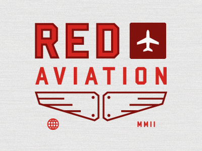 Red Aviation 2 aviation branding identity plane wings