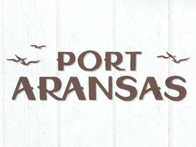 Port Aransas beach coast sign type wood