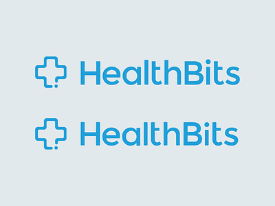 Healthbits bit blue branding cross health mark