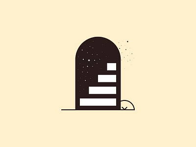 Open Sesame black desk door drawing flat icon illo illustration minimalist night open door solid stars ui ux vintage work